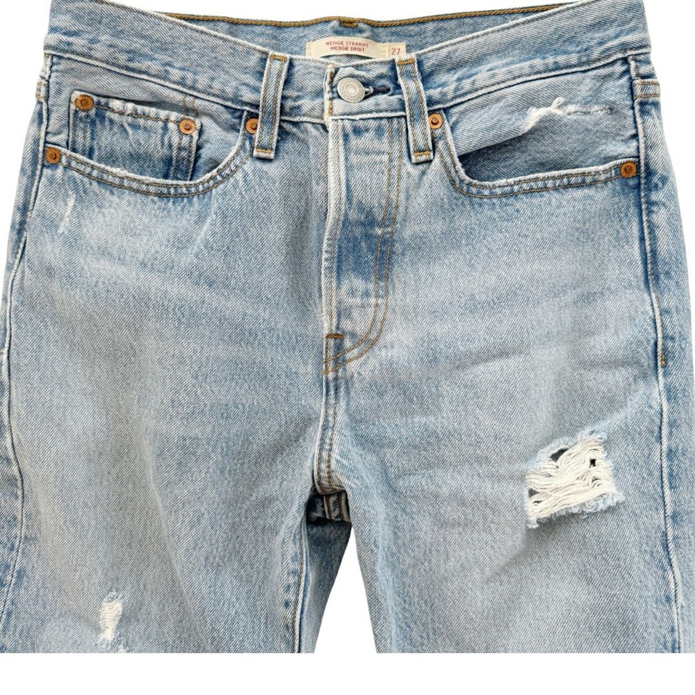 Levi’s 501 Wedgie Straight Leg Jeans Distressed - Picture 3 of 12
